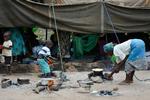 Folk, der er fordrevet fra deres hjem af oversvømmelserne, og nu er midlertidigt genhuset i Sekeni-teltlejren i Chikwawa-området nær storbyen Blantyre, Malawi. 