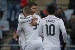 1-0. På et oplæg fra Karim Benzema og James Rodriguez scorede Cristiano Ronaldo sine ligamål nummer 27 og 28 i denne sæson. 