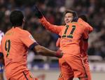 Lionel Messi fik rigelig grund til at juble i kampen mod Deportivo. Den lille argentiner scorede nemlig tre af kampens fire mål. 