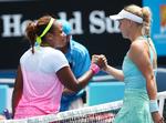 tilfreds. Taylor Townsend (tv) formåede at presse Caroline Wozniacki undervejs i kampen ved Australian Open. 