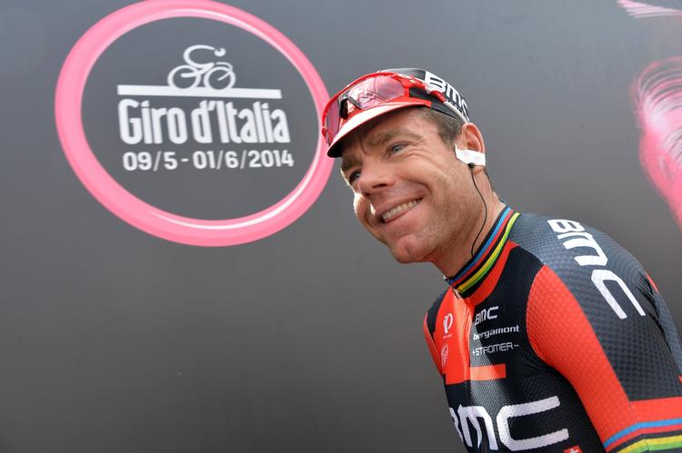Giro. Australske Cadel Evans ved starten af 18. etape. 