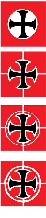 Logo. Sådan her kunne et nyt parti på den yderste højrefløj præsentere sig rent visuelt. Og hvad skal barnet så hedde? Jamen, Ægte Dansk Samlingsparti er da et stærkt bud. Eller De Rød/Hvide. Illustration: Philip Rasmussen 