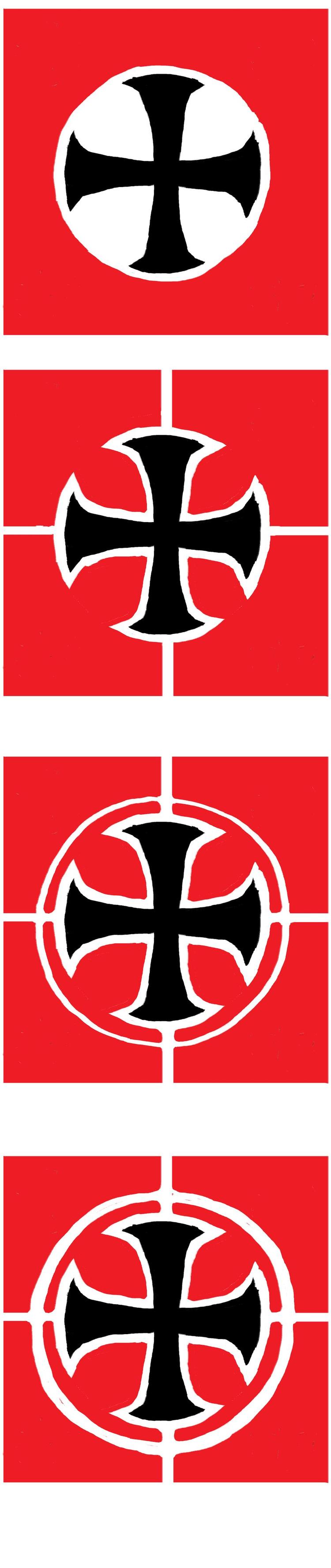 Logo. Sådan her kunne et nyt parti på den yderste højrefløj præsentere sig rent visuelt. Og hvad skal barnet så hedde? Jamen, Ægte Dansk Samlingsparti er da et stærkt bud. Eller De Rød/Hvide. Illustration: Philip Rasmussen 