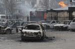 ØDELÆGGELSER. Nedslagssted i Mariupol efter de prorussiske militsers beskydning af den ukrainske by. 