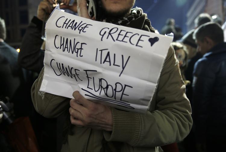 VALGDEMONSTRATION. Syriza-støtte håber på forandring - også uden for Grækenland. 