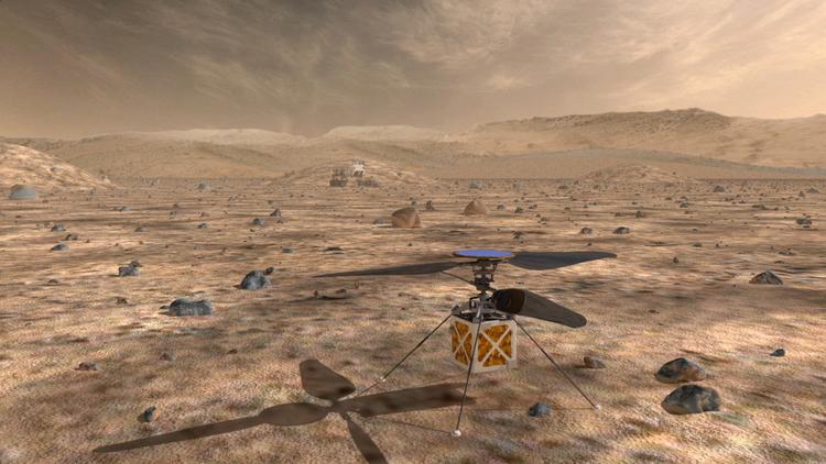 Mars. Helikopter-lignende drone skal hjælpe køretøjerne på Mars med at finde den bedste rute. 