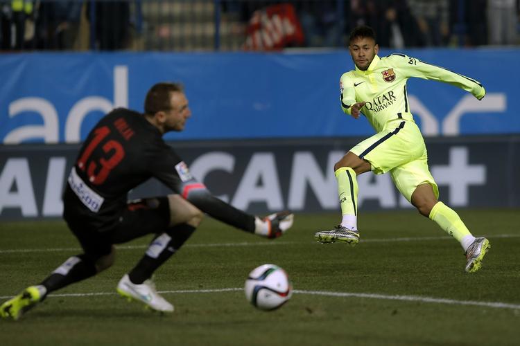 MÅL. Fire mål i to kampe har Neymar scoret. To mål Elche i weekenden og to mod Atlético Madrid til aften. 