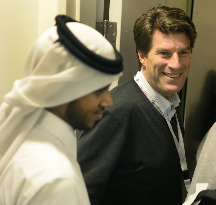 titeljagt. Michael Laudrup (th) er kommet til en liga uden stjernespillere og storhold, men ambitionen er stadig på plads for danskeren. 