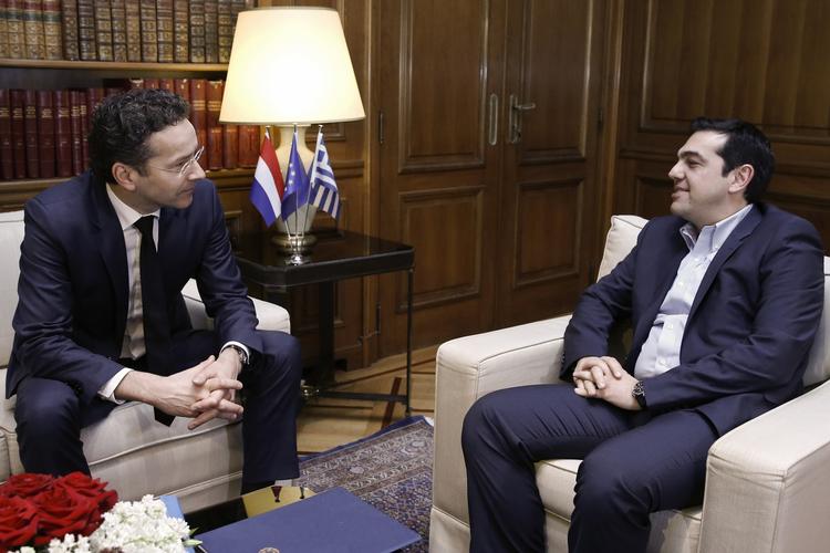 MØDE. Eurogruppens chef Jeroen Dijsselbloem talte med den nyudnævnte græske premierminister Alexis Tsipras. 