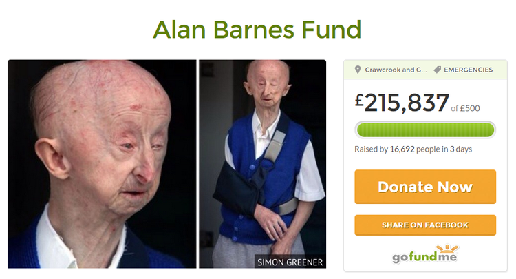 Yndet. Alan Barnes får en håndsrækning fra hele verden, så han kan købe et nyt hus efter at være blevet overfaldet. 