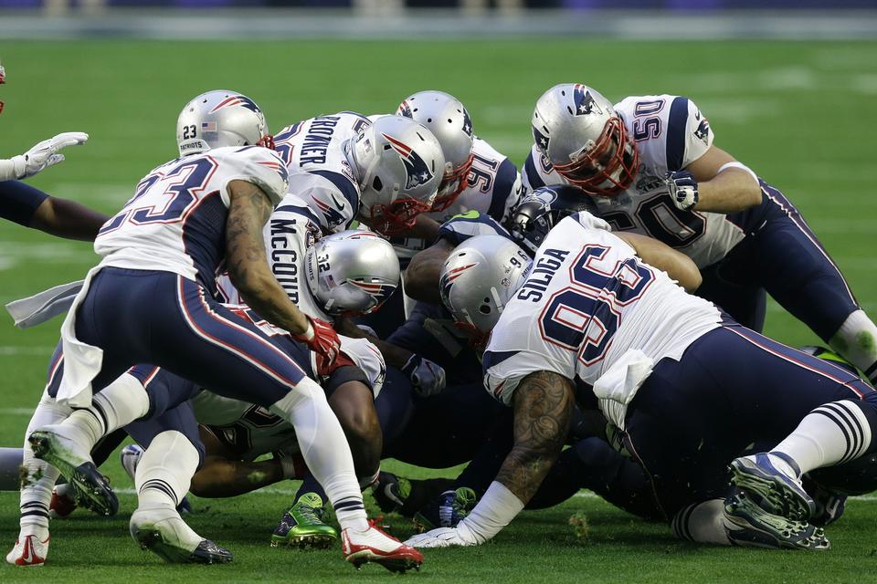 New England Patriots forsvarere havde styr på tacklingerne. 