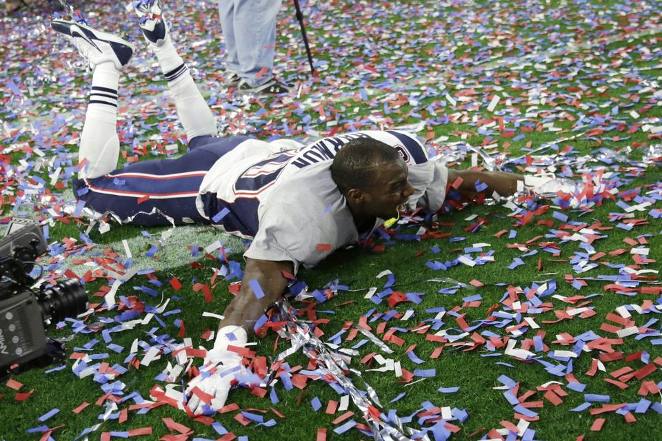 Mere jubel; her er det New England Patriots Duron Harmon. 