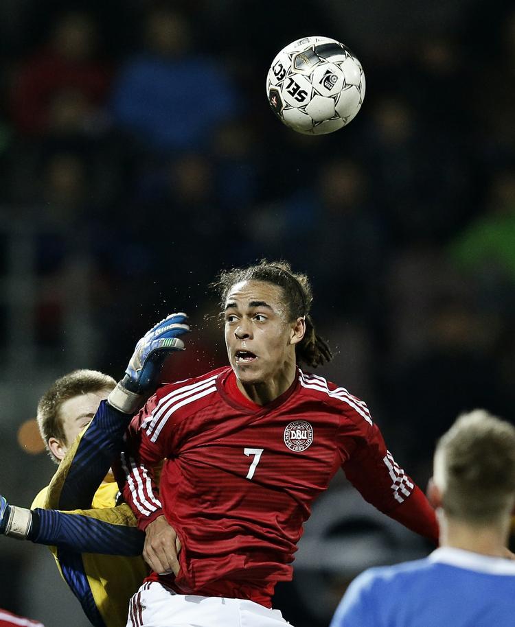 Springbræt. Yussuf Poulsen er fast mand på U21-holdet, men fik i 2014 debut på A-landsholdet. 