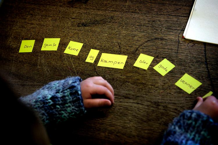 grammatik. Det har været den udbredte opfattelse, at førskolebørn er for små til at have overblik over mere end én sætning ad gangen, og at de typisk misforstår omvendt ordstilling på grund af sproglig umodenhed. Billedet er ikke relateret til forskningsforsøget. 