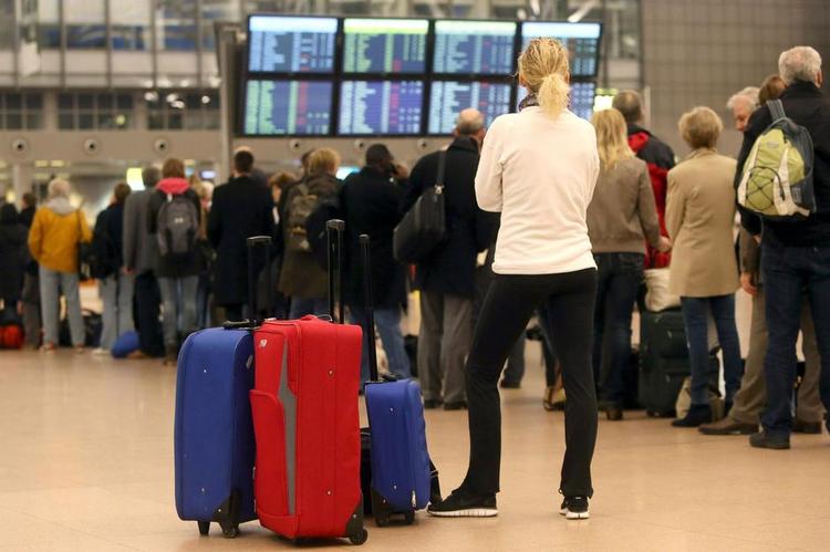 Forsinket. Tusinder af passagerer måtte opgive deres fly fra Hamburg i dag på grund af strejke. Billedet er fra en tilsvarende strejke i februar 2013. 