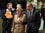 Møde. USA's præsident, Barack Obama, mødes i dag med Tysklands kansler, Angela Merkel, for at drøfte situationen i Ukraine. Her ses de to ved et G20-møde i Australien i november sidste år. 