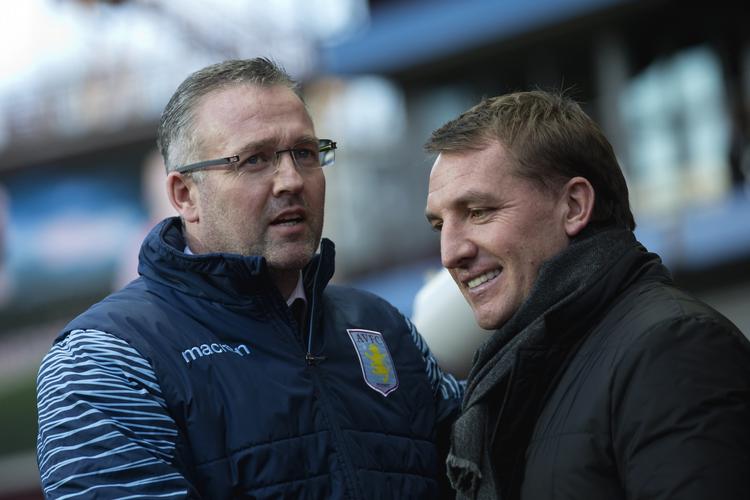0-2. I sidste måned blev det 0-2, da Paul Lambert (tv.) havde besøg af Brendan Rodgers (th.) og Liverpool. 