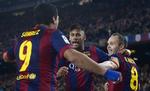3-1. En assist af Luis Suarez, et brændt straffespark af Neymar og en scoring af Andres Iniesta bød aftenens pokalkamp i Barcelona på. 