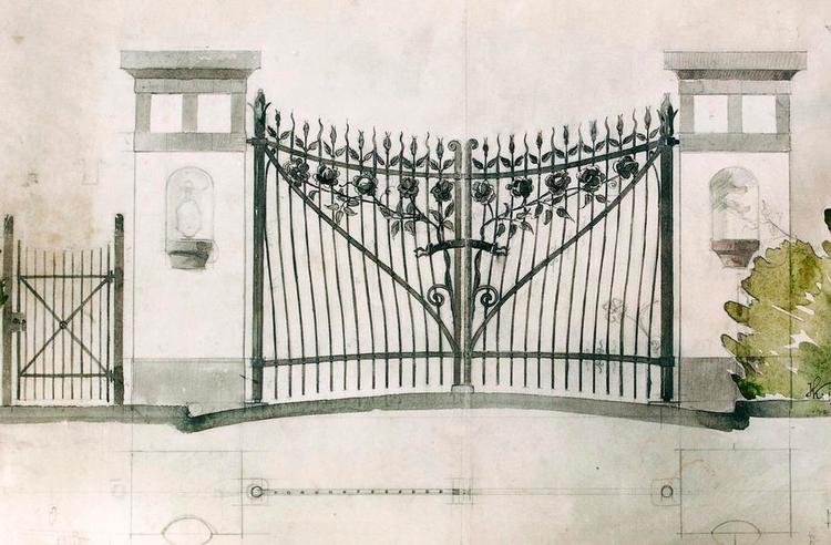 Flydende. Arkitekten Hack Kampmann var også en habil akvarelmaler, og her ses hans akvarel af Rosenporten ved Marselisborg Slot. 