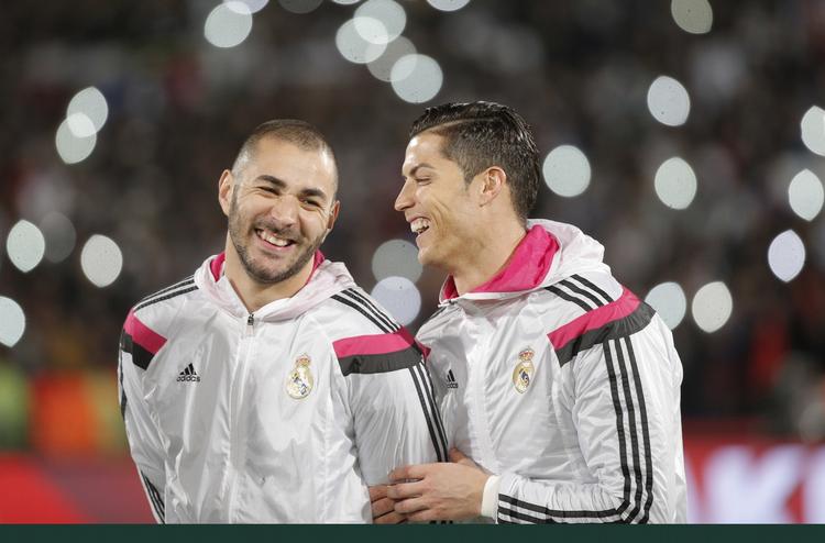 TOPSCORERE. Både Karim Benzema (tv.) og Cristiano Ronaldo (th.) har scoret 5 mål hidtil i denne Champions League-sæson. 