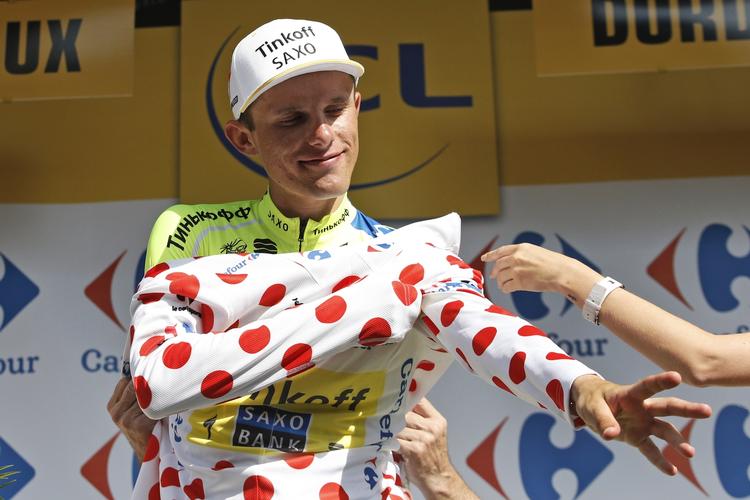POLKA. I sidste års Tour de France var bjergtrøjen Rafal Majkas faste påklædning. 