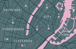 Weekendkortet. Her er de 9 locations, du bør lægge vejen forbi i weekenden. Ifølge DMI vil det holde nogenlunde tørt i København fra fredag til søndag, så der er ingen undskyldninger for ikke at pedalere mellem arrangementerne. Grafik: Morten Fogde. KLIK PÅ BILLEDET FOR FULD STØRRELSE 