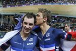 VERDENSMESTRE. VM's parløb gav fransk sejr til Morgan Kneisky (tv.) og  Bryan Coquard (th.). 