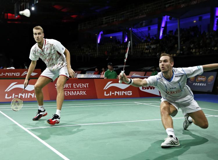 SENSATION. Mads Pieler Kolding (tv.) og Mads Conrad-Petersen fik en fremragende start på All England. 