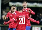 MÅLSCORERE. FC Vestsjællands mål mod Brønshøj blev scoret af Marc Dal Hende (tv.) og Apostolos Vellios (th.). 
