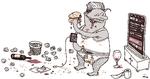 Kampdag. Søndag er en optimal dag til maskulin afslapning, men når den også er årets vigtigste mærkedag for kvindekønnet, er begrebet 'kampdag' velvalgt. Tegning: Philip Ytournel 