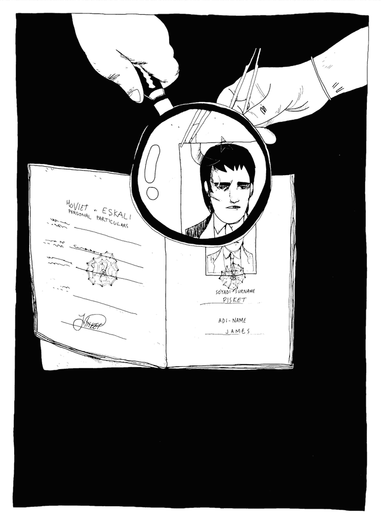 PISKET. James Pisket. James bliver det ret vakse og meget lidt tyrkiske fornavn i passet, da hovedpersonen i 'Kakerlak' vender tilbage til Danmark på falske papirer. 