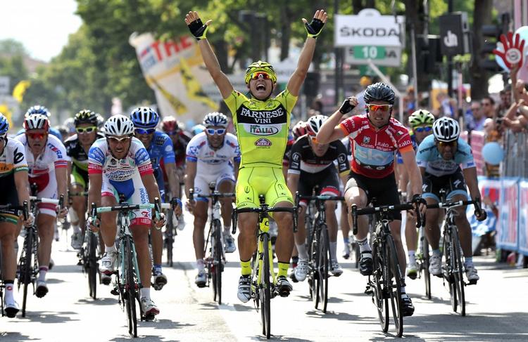 ETAPESEJR. At komme først over stregen i et etapeløb har Andrea Guardini prøvet før - her under Giro d'Italia. 