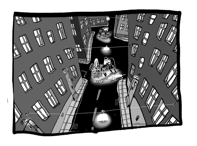 Tegning. Jørn Villumsen 
