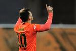 JUbel. Lionel Messi kom med sine scoringer alene i spidsen for topscorerlisten med 32 mål. 