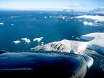 Luftbåren. Udsigt fra flyveren ud over Østantarktis (Dronning Maud Land). 
