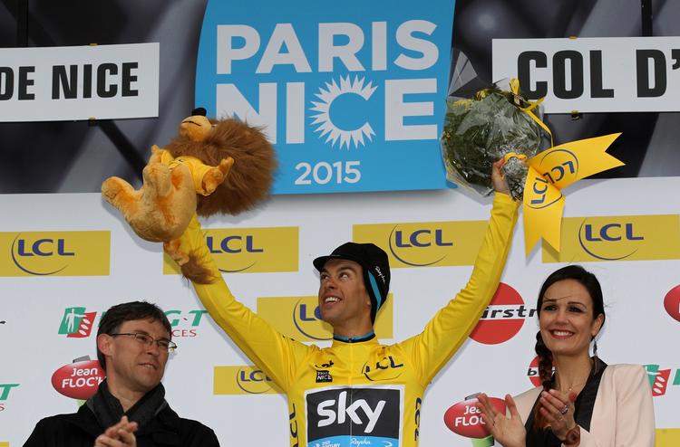 Vinder. Det er anden gang i karrieren,  30-årige Richie Porte troner øverst på Paris-Nice-podiet. 
