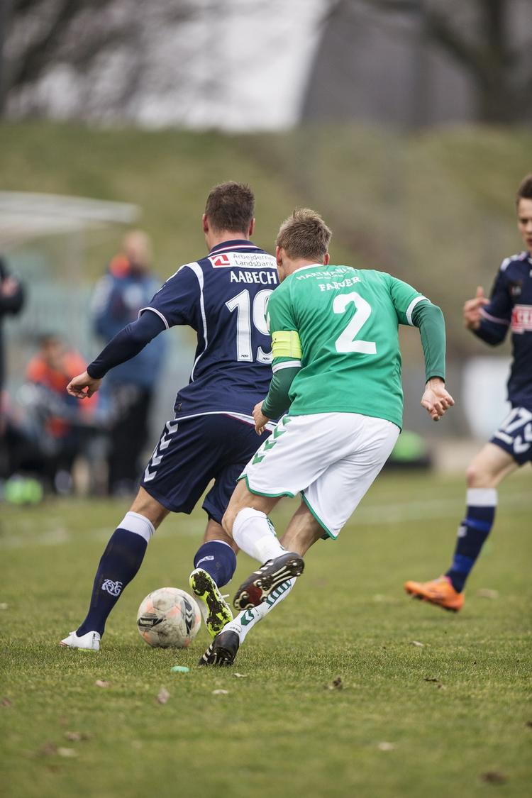 Matchvinder. Kim Aabech (tv) nettede for 11. Gang i denne sæson for AGF. 