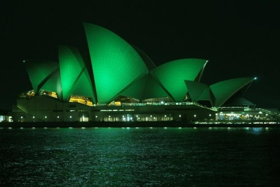 Sydney. De karakteristiske skaller på Operahuset i Sydney vil lyse op i grønt. Foto: Tourism Ireland 