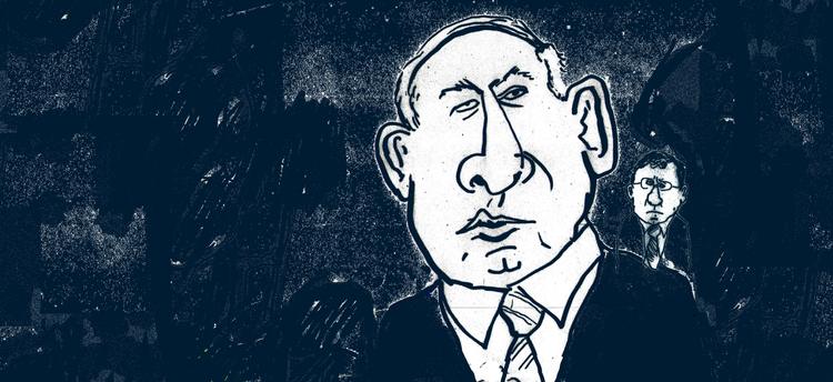 Størrelsesforskel. Parlamentsvalget i Israel står mellem bulderbassen Netanyahu og gråspurven Herzog. Tegning: Philip Ytournel 