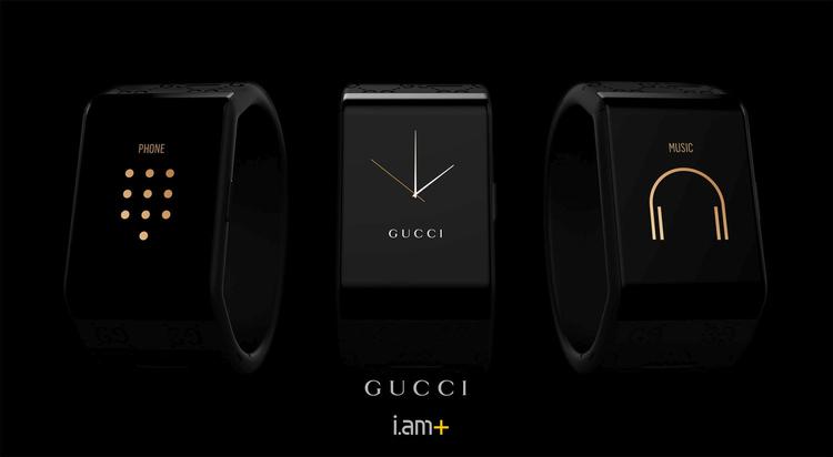 HÅNDLEDSLUKSUS. Gucci laver nu et smartur baseret på musikeren Will.i.ams 'Puls'-armbånd. Samtidig er Tag Heuer på vej med et Android Wear-ur (Foto PR/Gucci). 