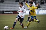 2-2. Den tidligere AGF'er  Danilo Arrieta  (th) scorede mod sin gamle klub og det unge backtalent Oskar Buur. 
