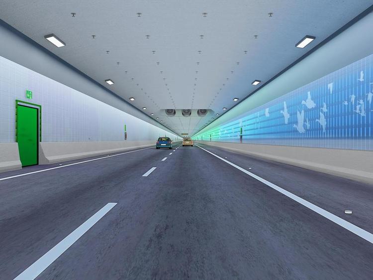 Tunnelen bliver designet så turen under bæltet ikke bliver for ensformig. Illustration: Femern Bælt A/S 