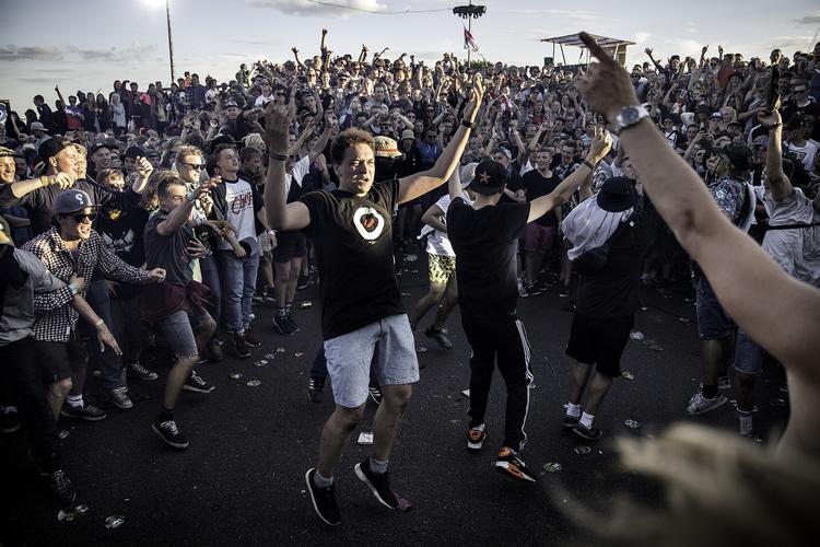 Musikglæde. Overskuddet på Roskilde Festival 2014 blev mange gange større end 2013. 