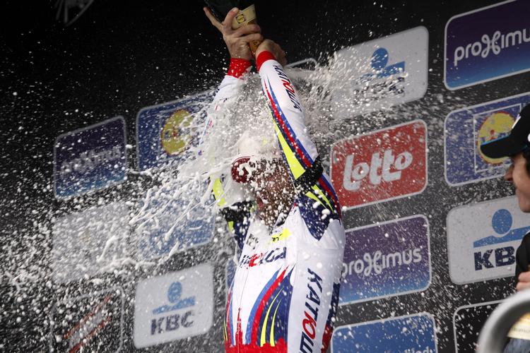 TRIUMF. Sejren i Gent-Wevelgem er den største i et endagsløb for Luca Paolini. 