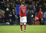 JÆVNT. Efter 12-tallet mod USA måtte Nicklas Bendtner nøjes med 4 mod Frankrig. 