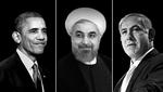 Ledere. USA's Barack Obama, Irans Hassan Rouhani og Israels Benjamin Netanyahu er nogle af de verdensledere, der i øjeblikket kigger mod Schweiz. Foto: AP, billedmanipulation: Lise Mogensen 