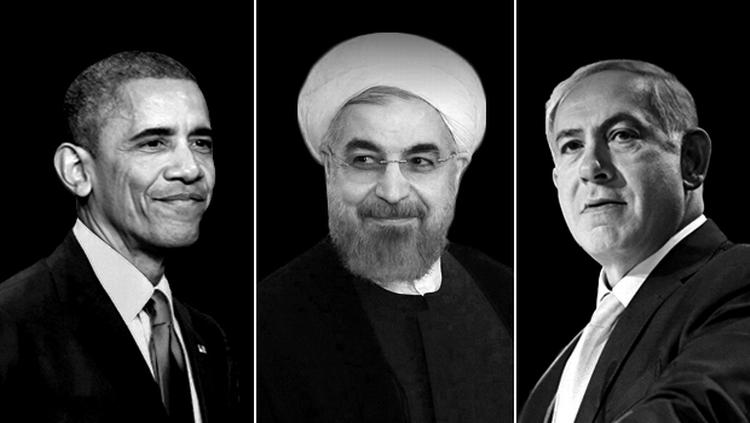 Ledere. USA's Barack Obama, Irans Hassan Rouhani og Israels Benjamin Netanyahu er nogle af de verdensledere, der i øjeblikket kigger mod Schweiz. Foto: AP, billedmanipulation: Lise Mogensen 