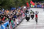 FØRST. Geraint Thomas, der herfejrer sin sejr i CommonwealthGames sidste år, kan meget velindtage podiet igen i dag i FlandernRundt. 