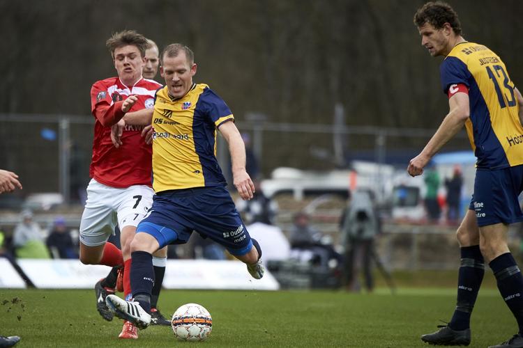 Dobbelt. Nicolaj Agger (tv) scorede to gange for Silkeborg. 