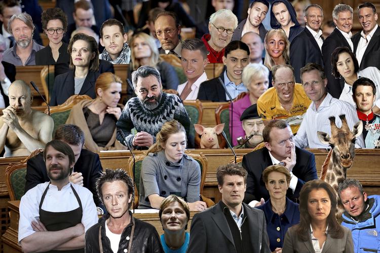 Nytænkning. Flere af Folketingets partier har forsøgt at kapre kendte mennesker som kandidater til det kommende valg. Man kan kun håbe, at det lykkes. Tegning: Philip Ytournel 